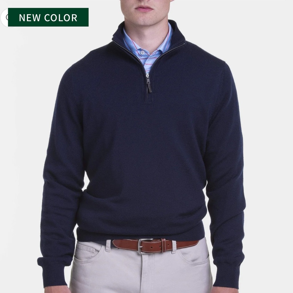 Fairway & Greene Baruffa Merino Quarter Zip Windsweater NWT